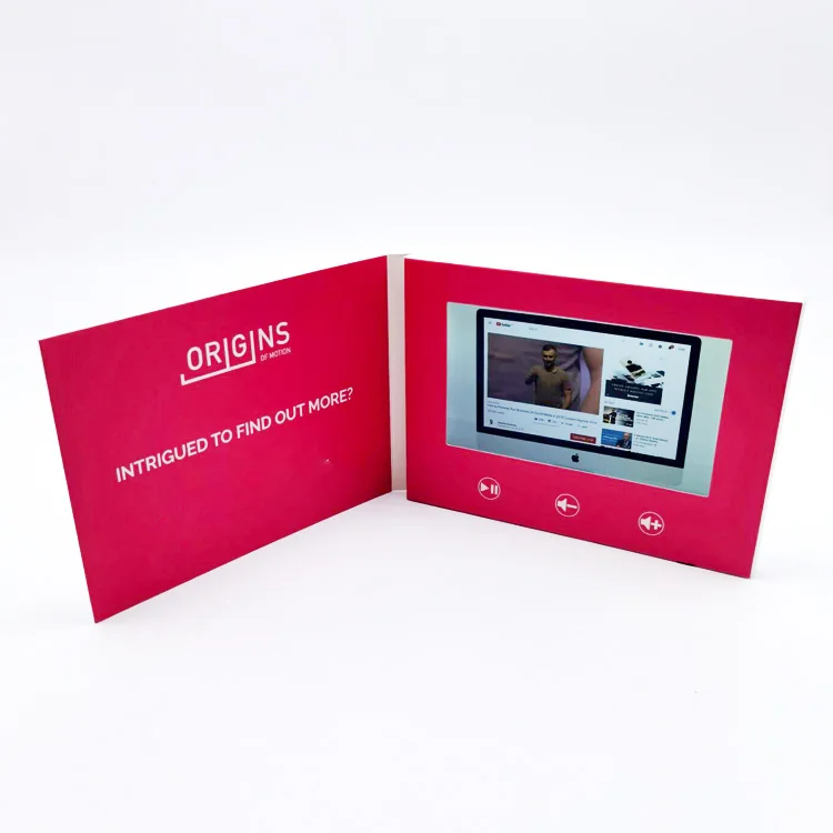 5 inch digital video business card a5  size video  card invitation lcd video greeting card