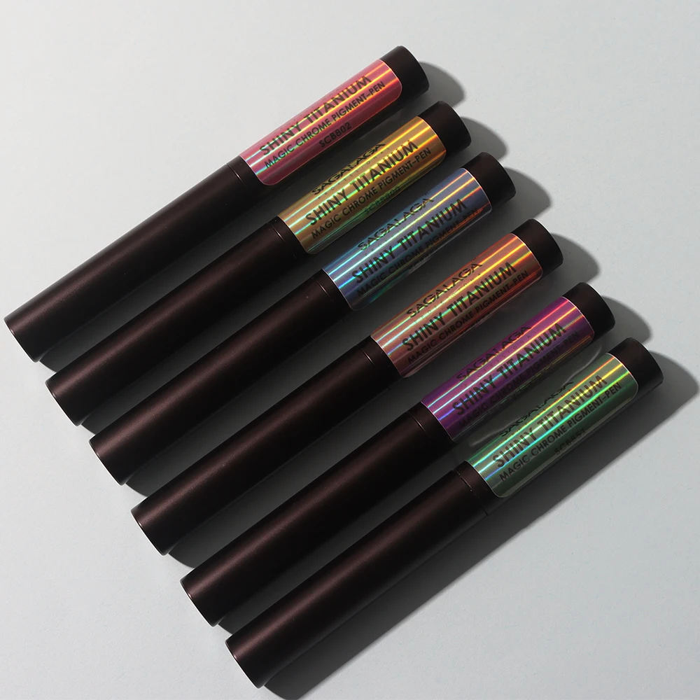 Private Label Aurora Mermaid Nail Pigment Chrome Powder  Metallic Nail Bulk Pigment Powder Dust Colors Chrome Pens