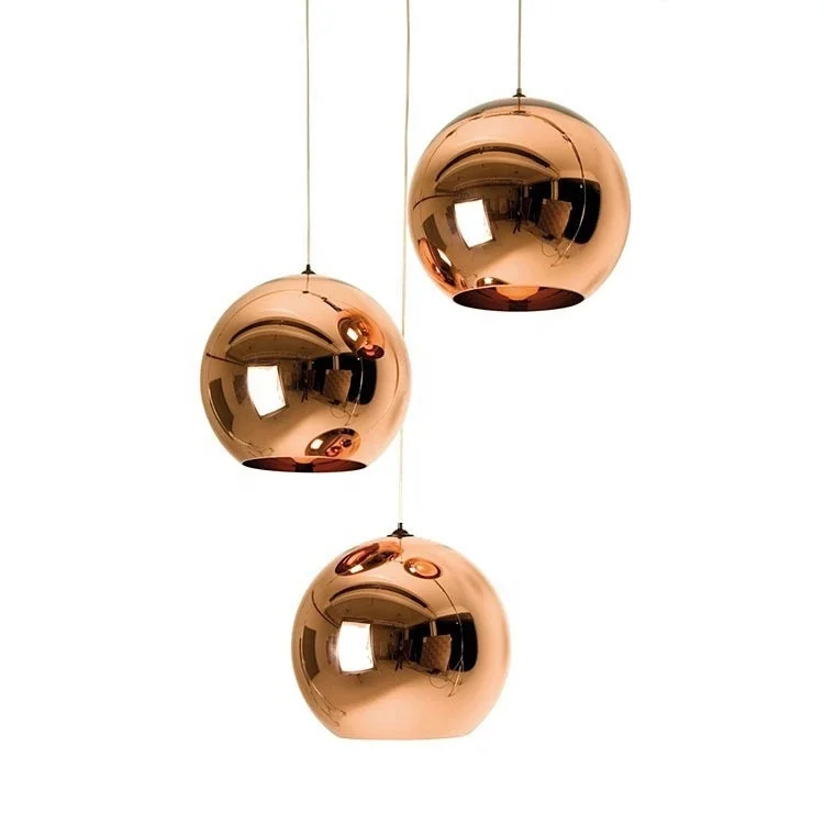 Candeeiro De Teto Nordic Pendant Hanging Lamp Pendant Ceiling Bar Light Bronze Silver Gold Reflective Finish Morden Contemporary