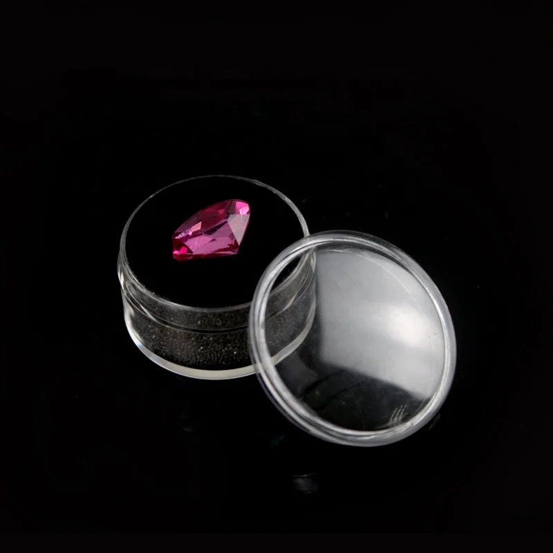 Hot-sale circular small plastic box for gemstone boxes diamond display jewelry case jewellery storage box