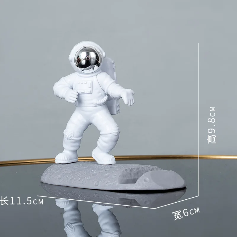 Lazy Reader Astronaut Cell Phone Holder Light Luxury Astronaut Holder Divine Resin Spaceman on Base Holder for Cell Phone