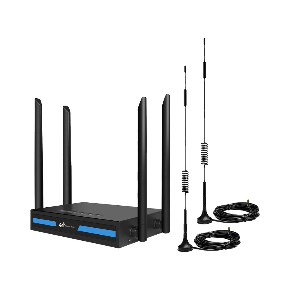 3 ports 4G LTE WIFI Router 3G 4G Wireless Router with SIM Card Slot and 4G LTE Signal Booster External Magnetic Base Antenna