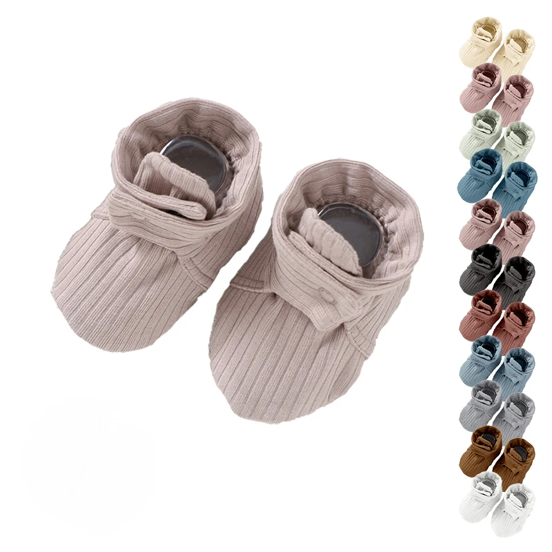 Super soft autumn and winter cotton baby shoes, newborn ribbed shoes warm baby socks
