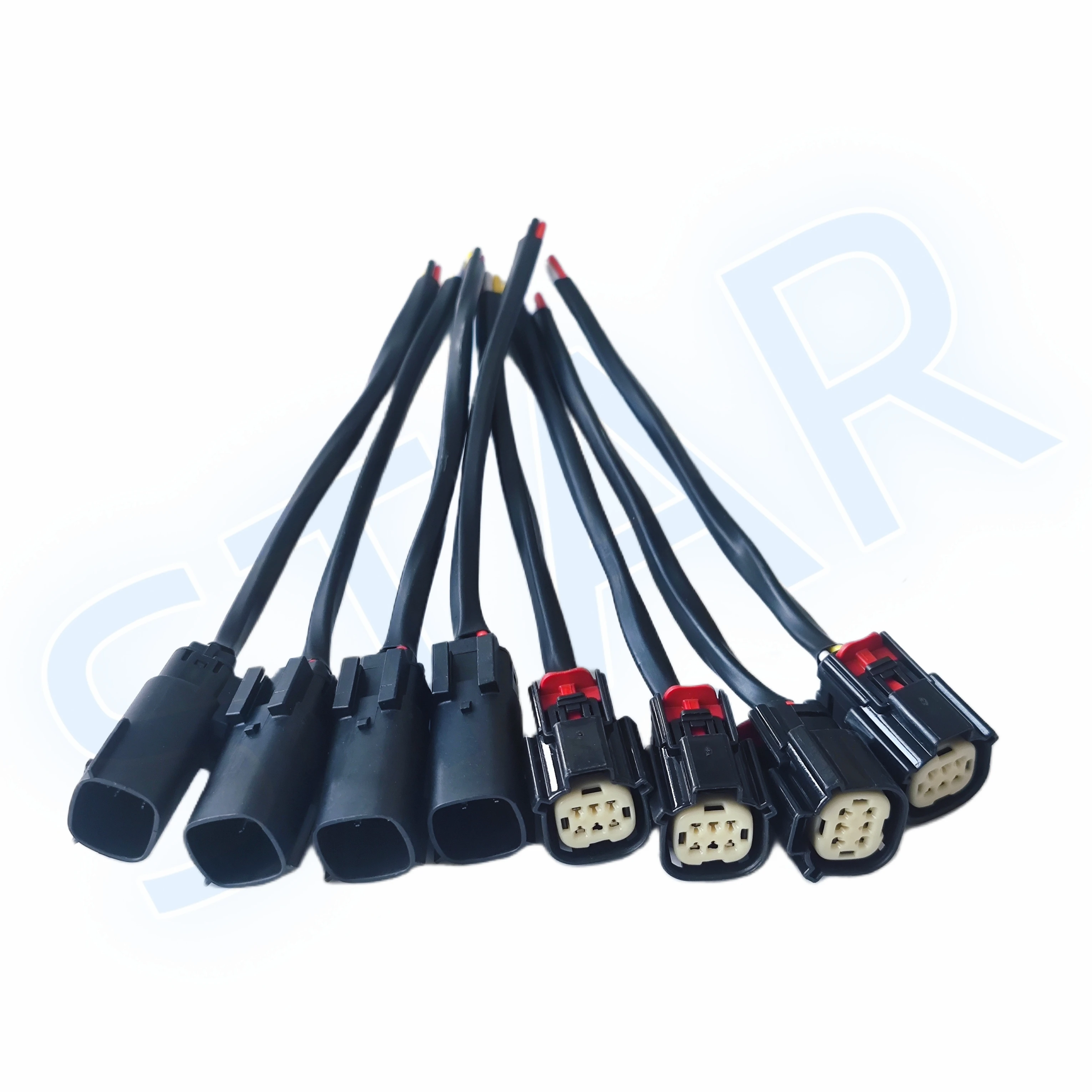 Custom 6 Pin Molex MX150 Waterproof Male Female Plug Connectors Automotive Wire Harness with Heatshrink 33472-0601 33482-0601