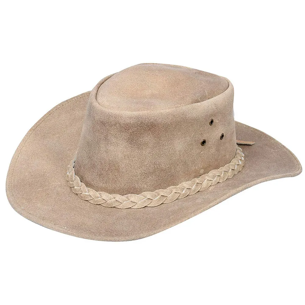 New Design Wholesale American new design suede leather cowboy hat with string