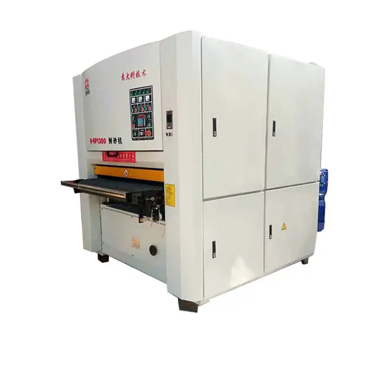 Calibrating Best Sell Two Head Wide Belt Ply Sander Wood Sanding Machine