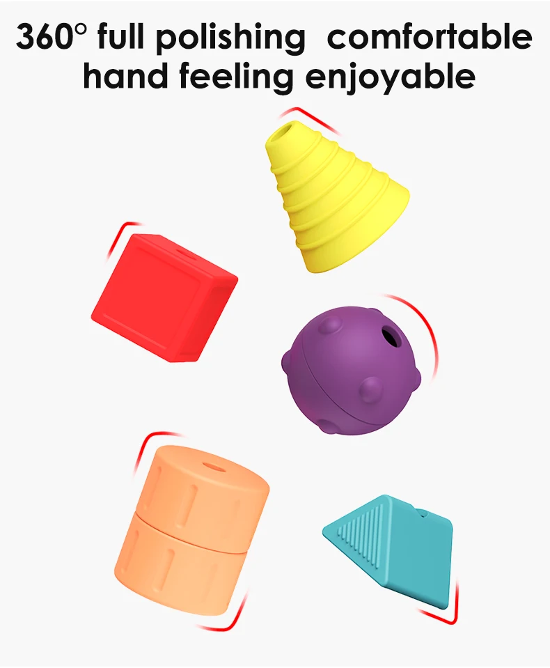 Kid Educational Puzzle Stacking Tower Lacing Toy Baby Toddler MontessoriToys Silicone Sensory Toys For 1-3 Year Old