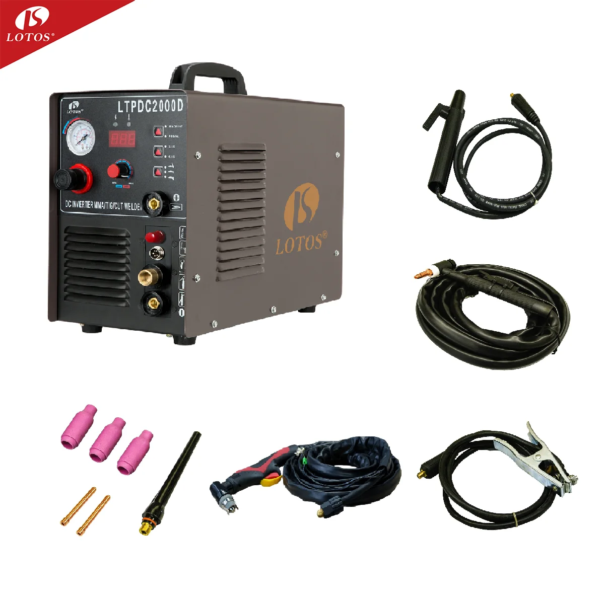 The Lotos LTPDC2000D 110/220V  DC TIG/Stick  3 and 1 tig stick and plasma cutter