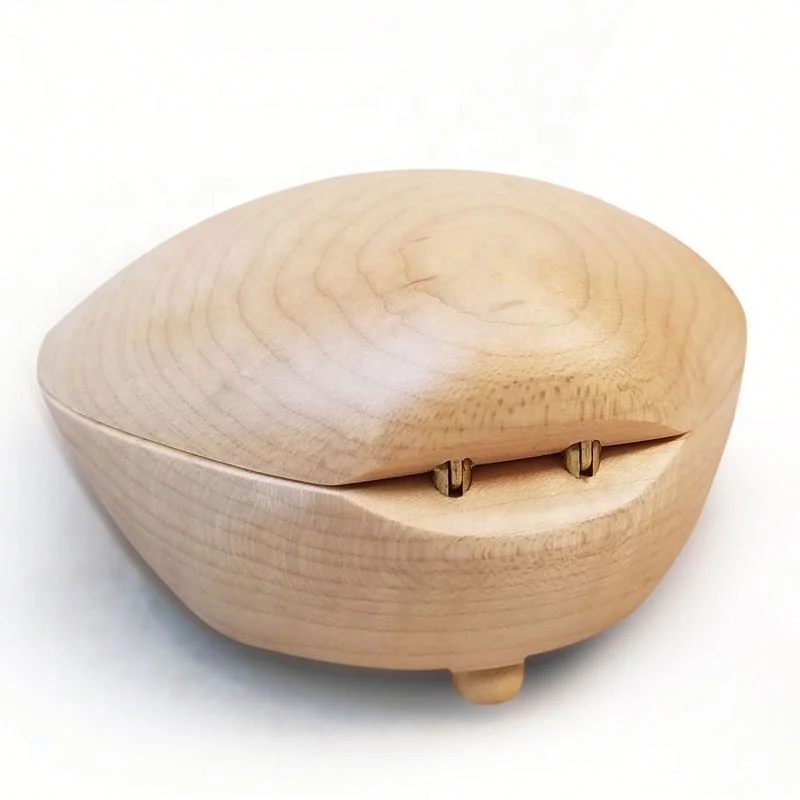 Most Interesting Shape Walnut Music Box Mechanism