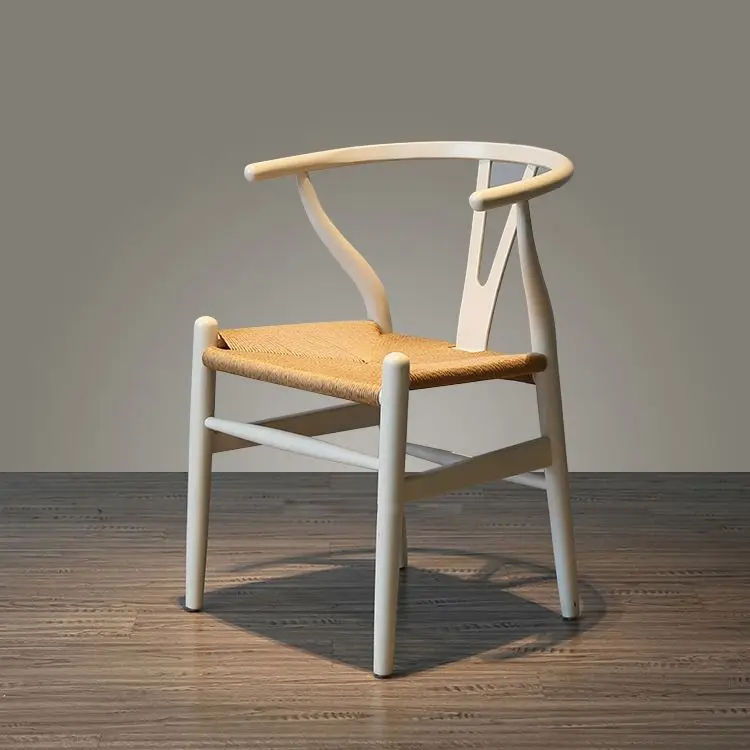 Cheap restaurant furniture white ash wood Hans Wegner Y stylish wishbone dining chair for sale
