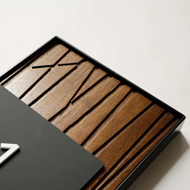 Custom Hotel and Resort Walnut Wood&Acrylic House Room Door Number Sign Name Plates for Arabic Market