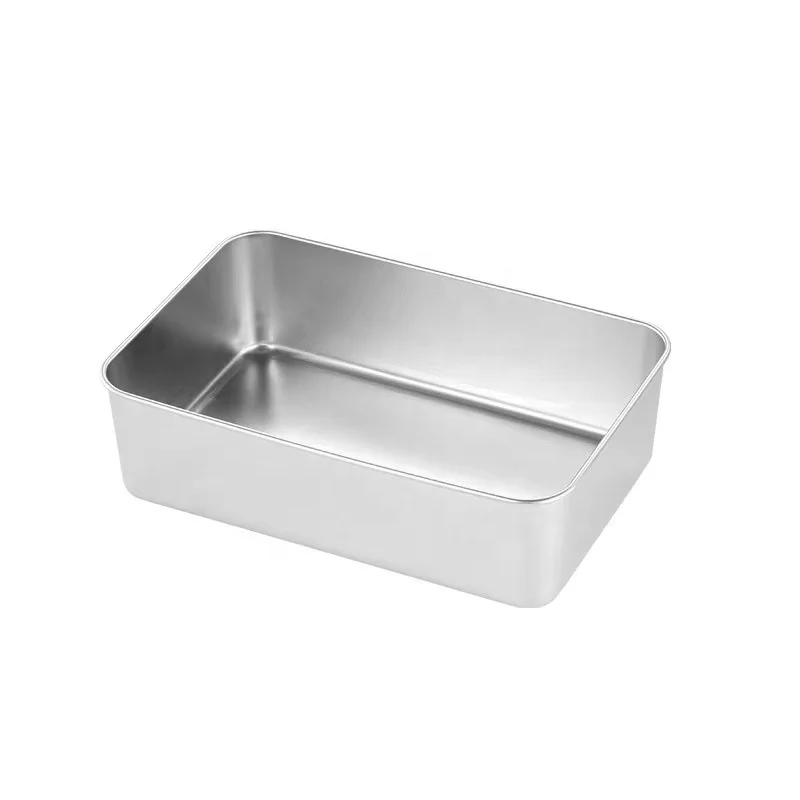 Wholesale Customization Rectangular Stainless Steel Tiramisu Baking Pan With Cover