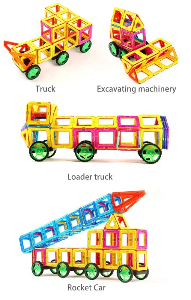 68 136pcs/set diy kids educational construction 3d magnet tiles building blocks toys sets