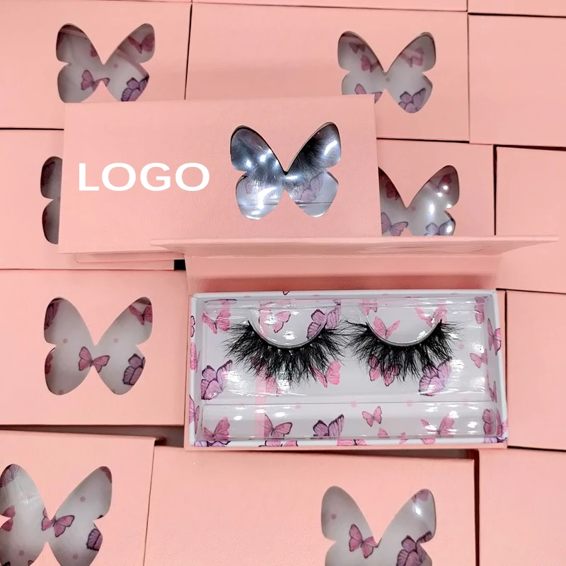 Wholesale lashes bulk buy natural mink eyelashes 5d d curl mink lashes 25mm mink eyelashes with boxes