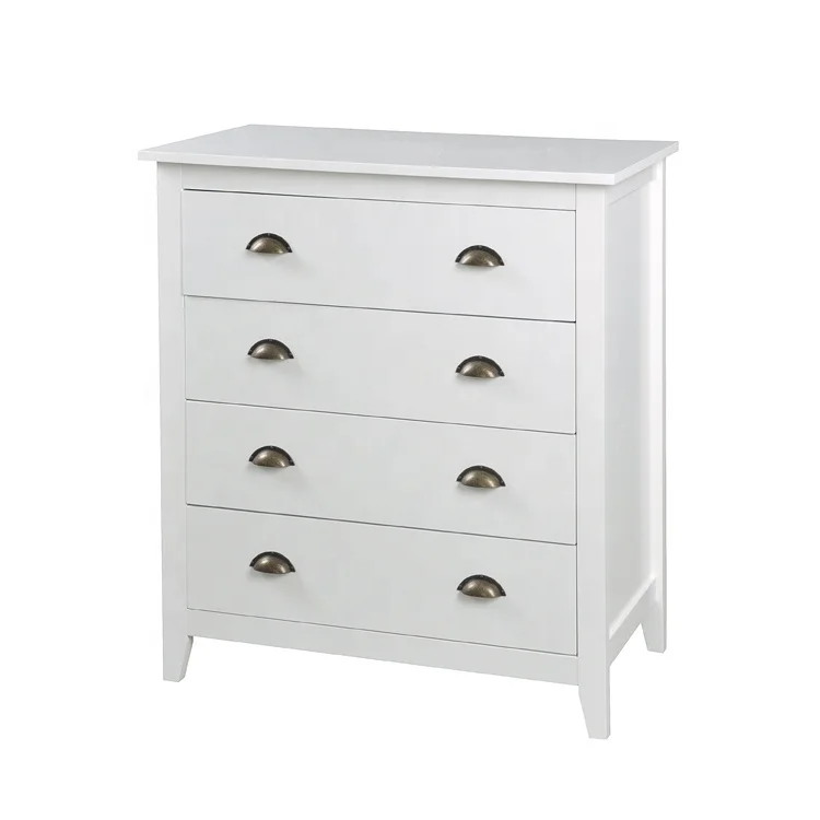 Современная деревянная тумбочка из МДФ с 3 белыми ящиками