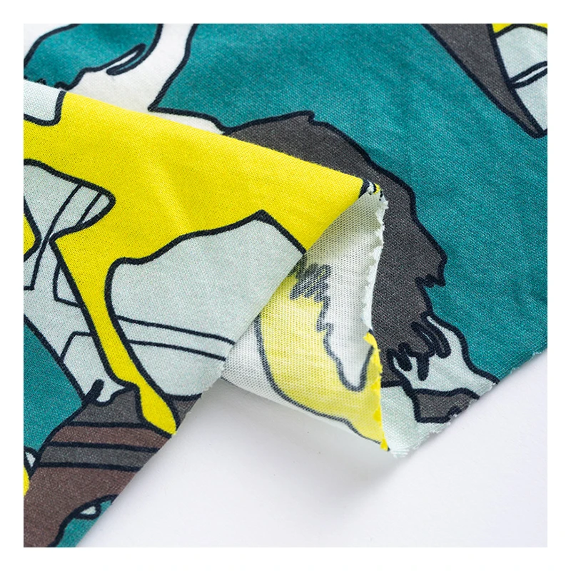 Wholesale NO MOQ oeko tex 95% cotton 5% spandex lycra custom digital printing sewing jersey fabric for baby kids clothing