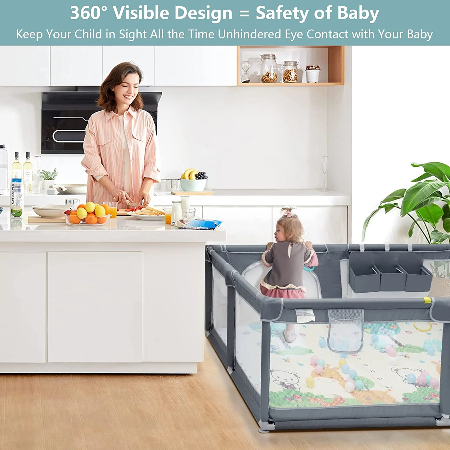 Best Supplier Kids Folding Play pen Oxford Fabric Baby Toddler Big Fence Safty Children Activity Area Playpen On Sale