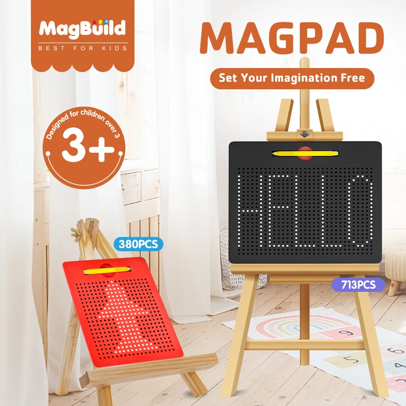 Kids Gift Toys Small size Magpad 380PCS Ball Doodling Games Erasable Magnetic Tablet Creative Magnetic Drawing Board for Kids