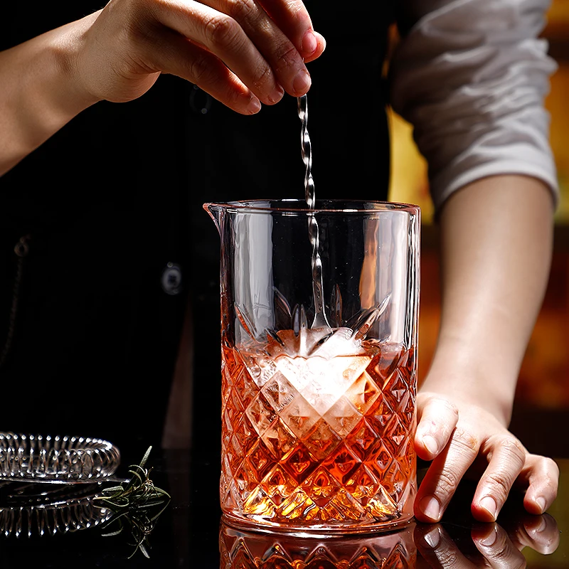 Creative glasses stirring pitcher 700ml Stocked Bar cocktail mixing glass etched cocktail mixing glassware