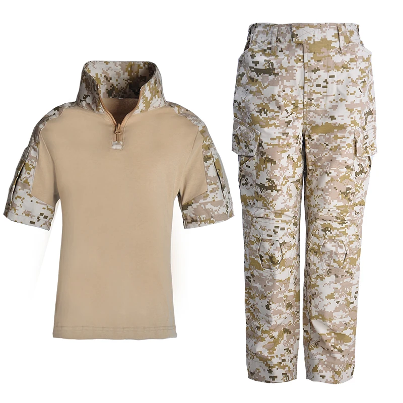 Children Camouflage Kids Training Military Army Suits Cotton Custom Polo Man Camouflage Shirt