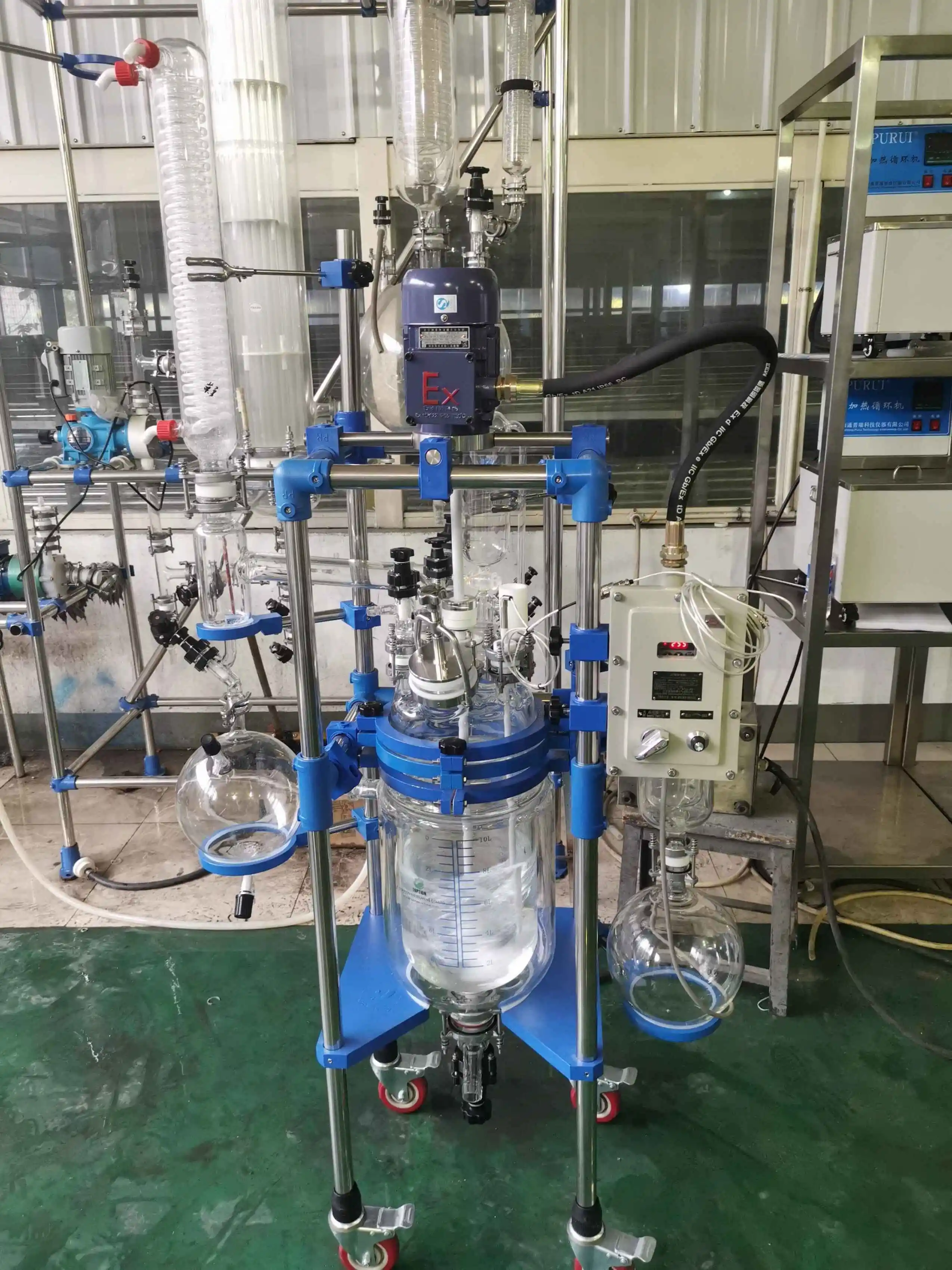 Jackated type impellers vacuum mixer 10 l reactor