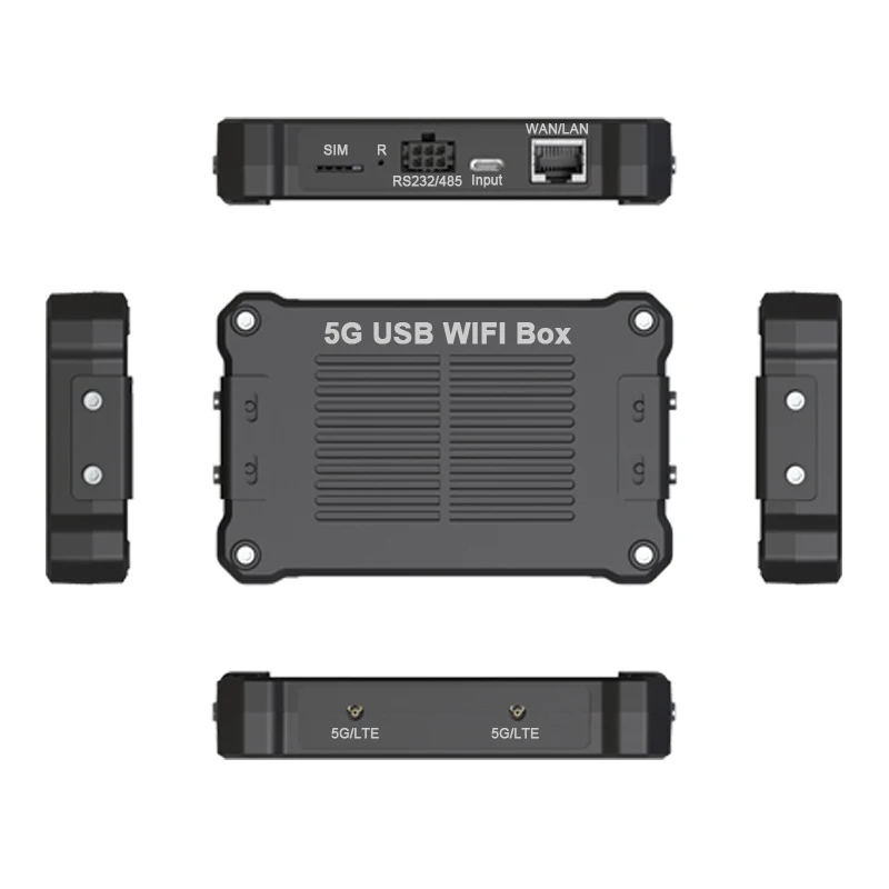 5G USB modem NR Sub6 NSA/SA/LTE/WCDMA with WIF6 11ac&11ax 1800Mbps 2.5GE port RS232 RS485 6Pin port Optional