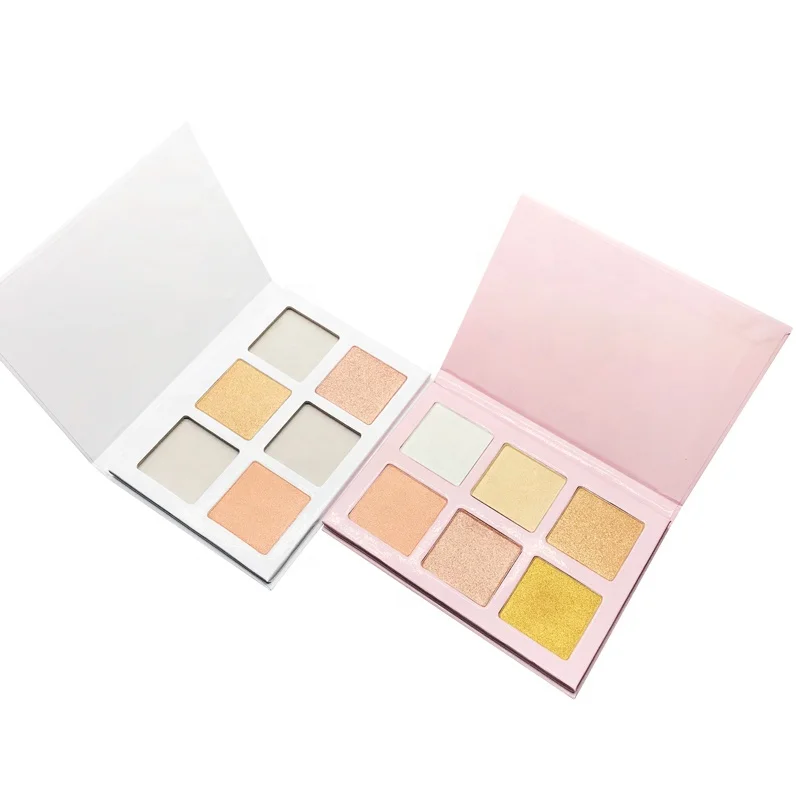 No Logo Highlighter DIY Palette Best Quality 6Colors Makeup Highlighter Palette Private Label