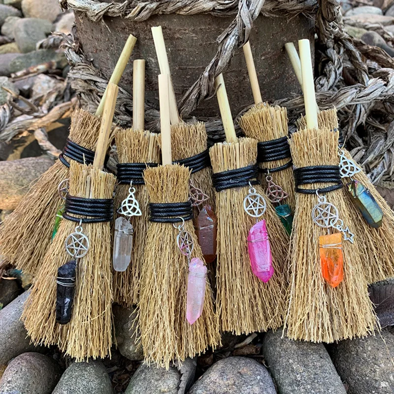 Мини-автомобиль подвесной wicca witch метла горячая Распродажа Хрустальный Кристалл бриллиант фэн-шуй