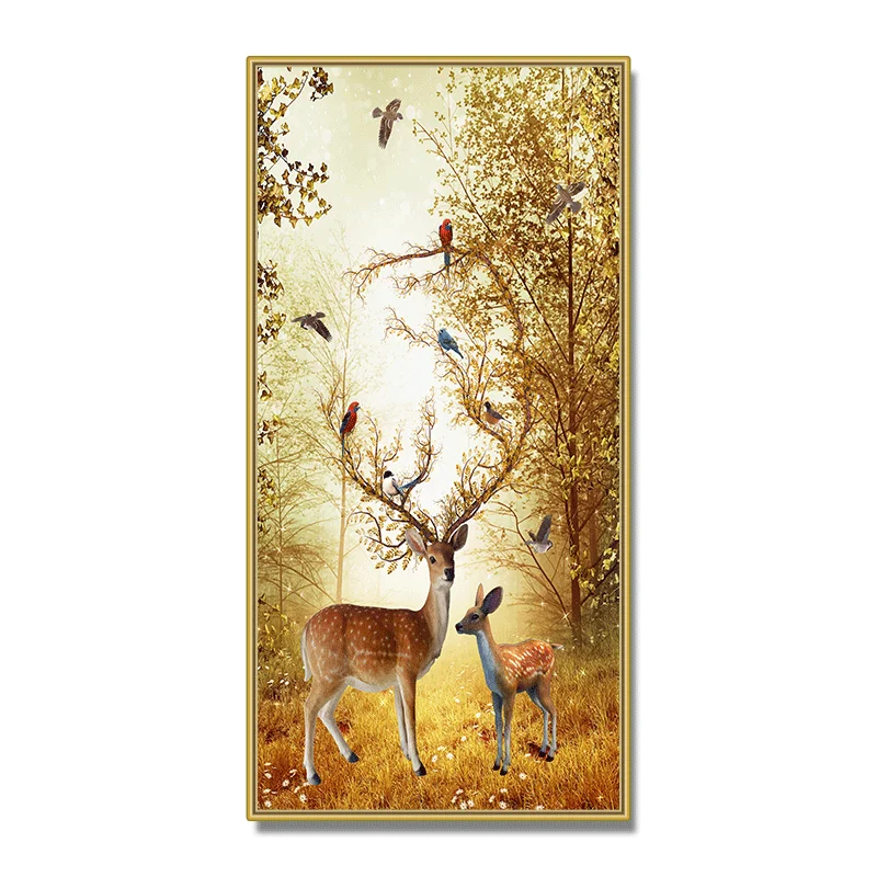 Custom animal poster wall art glass painting corridor decorative painting