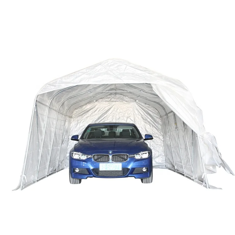 Patio 12 x 20-Feet Heavy Duty Carport, Car Canopy Shelter with Removable Side Panels, Doors and 8 Steel Legs