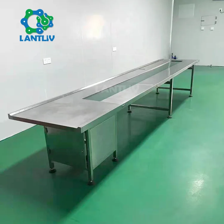 Flat Rubber PVC Belt Conveyor Cream Lotion Ointment Glass Bottles Plastic Tube Conveyor Belt System for Cosmetic Bottling Line