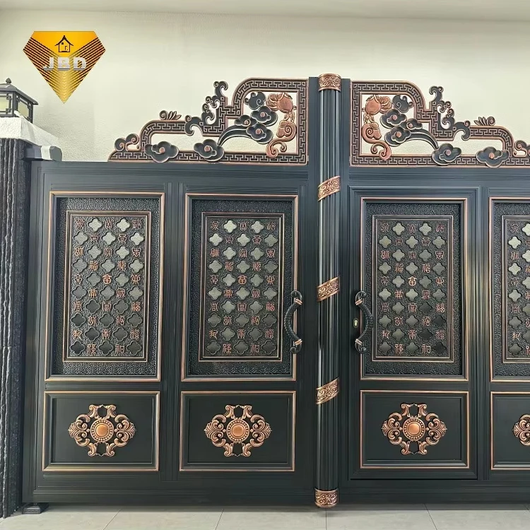 JBDhome Fashionable Popular Style Art Double Door Carved Aluminum Residential and Courtyard Opposite Door