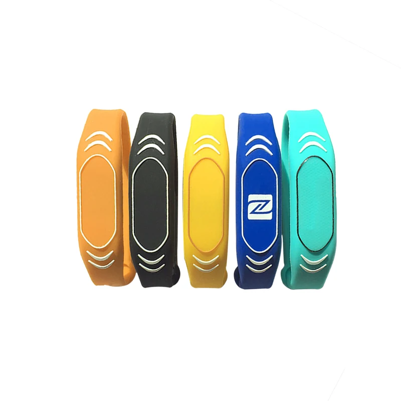 Custom Made Rfid 125khz 13.56Mhz Colorful RFID NFC Silicone Wristband Bracelets