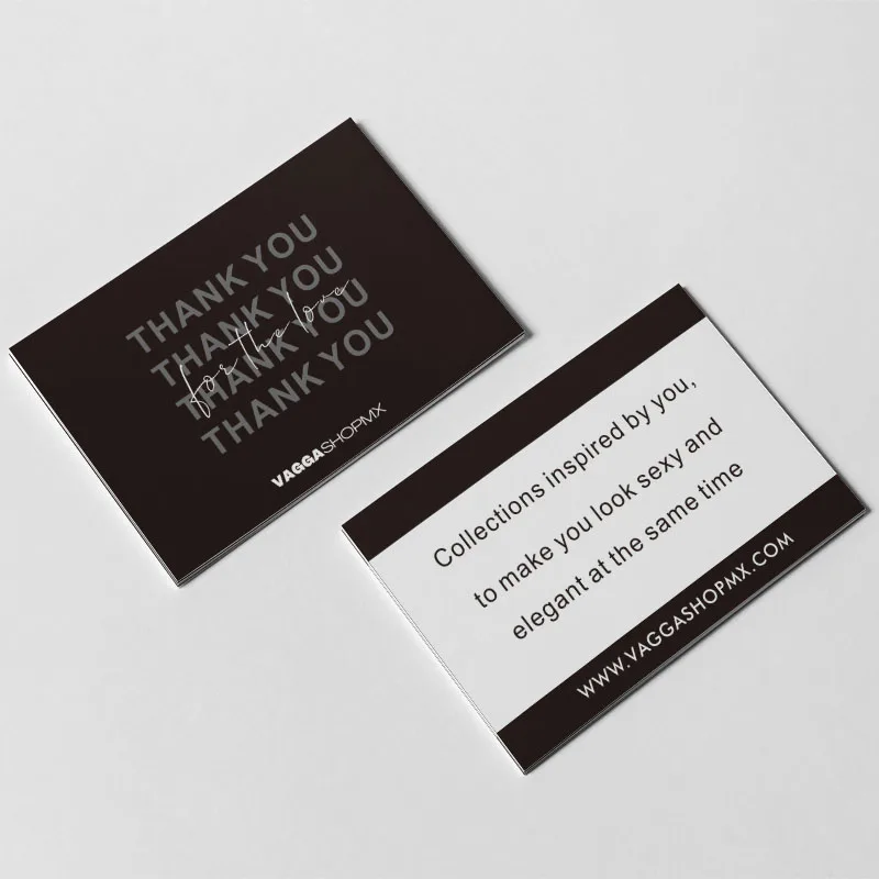Customized printed business greeting card luxury thank you card custom black postcard