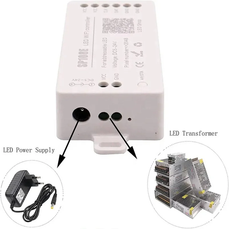 SP108E светодиодный контроллер Wi-Fi для WS2812 WS2813 SK6812 адресуемый RGB