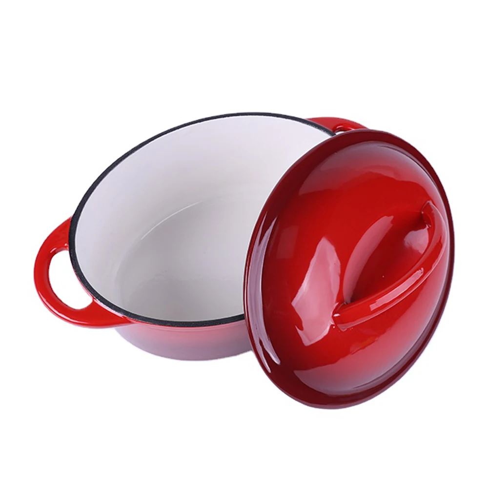 ChuiHua Own Brand 5.5 Quart Enameled Cast Iron Red Dutch Oven Camping Best Accept Custom
