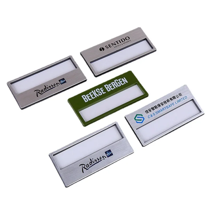 ABS Plastic Gold Silver Magnetic Window Reusable Name Badge