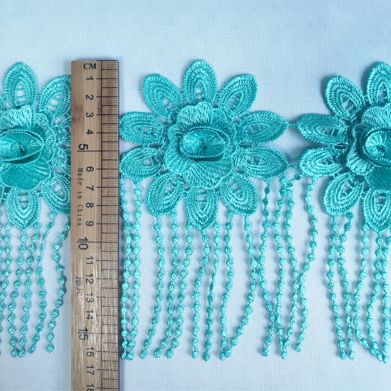 Wholesale New Design Royal Lace Trim with Tassels Polyester Trimming Lace Tassel with Fringe
