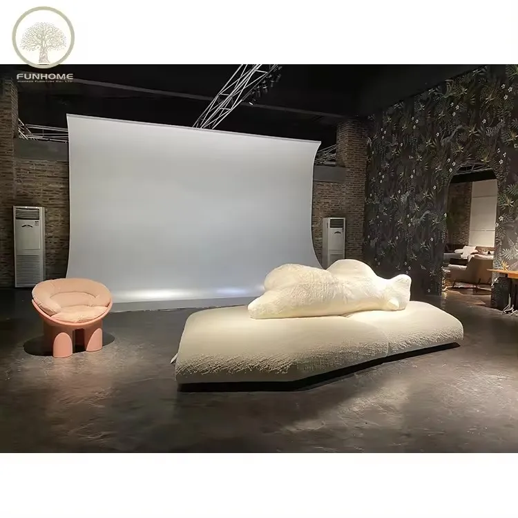 Italy Modern Luxury White Velvet Couch Living Room Sofa Set Furniture Sectional Sofa With The Polar Bear For Living Room