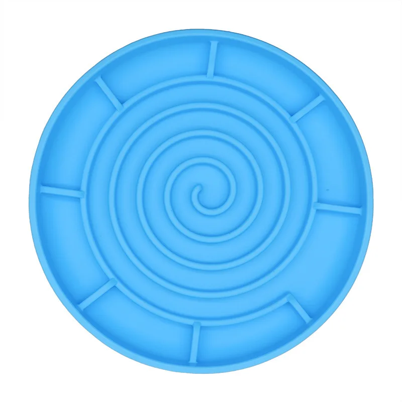 Round Slow Feeder Pet Food Bowl Slow Eating Silicone Pet Lick Bowl For Dogs and Cats Anti Gulping Nonslip Bowl with Suction Cups
