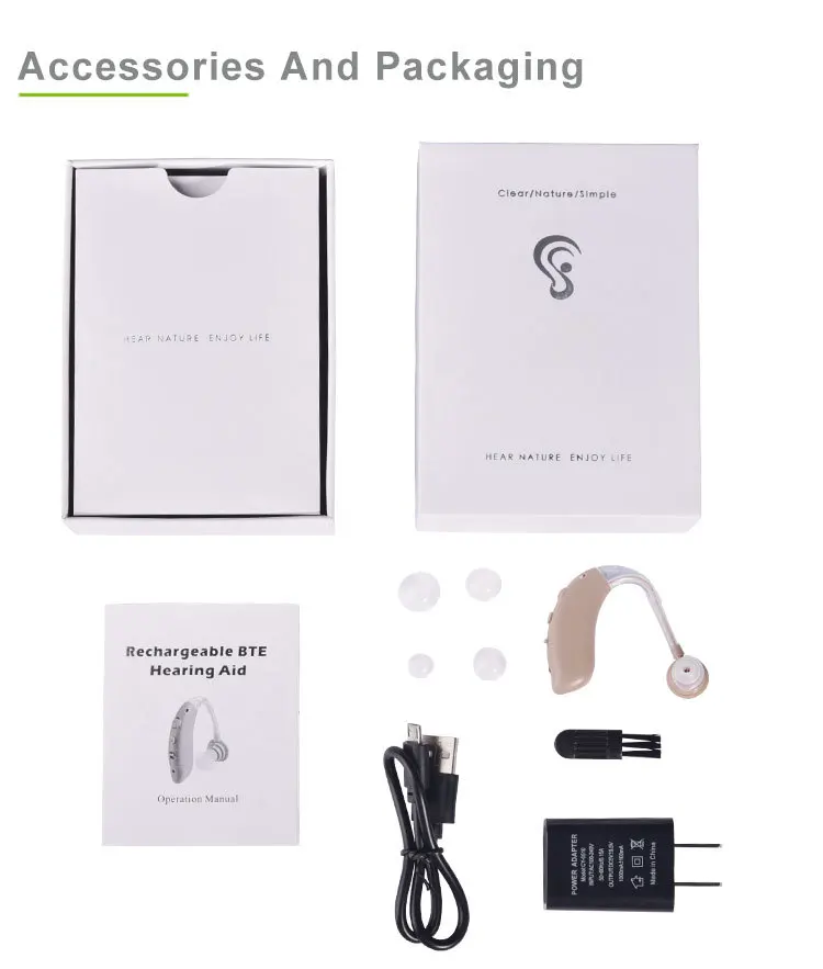 
Wholesale Price OEM Behind Ear Helping Deafness-Sound Amplifier Adjustable Tone Hearing Aid Deaf Digital Hearing Aids 