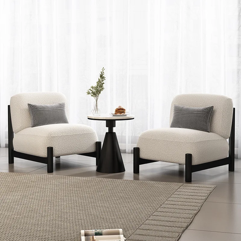 Minimalist Modern Fabric Sofa Beancurd Block Lazy Design Dining Lounge Areas Small Apartments Guest Houses Reception Living Room