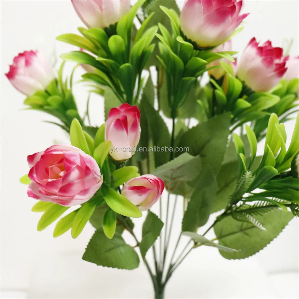 Wholesale Artificial Tulips Flowers Bouquets 6 Colour Tulips Artificial Flower W/Leaves Tulips Artificial Real Touch Flower