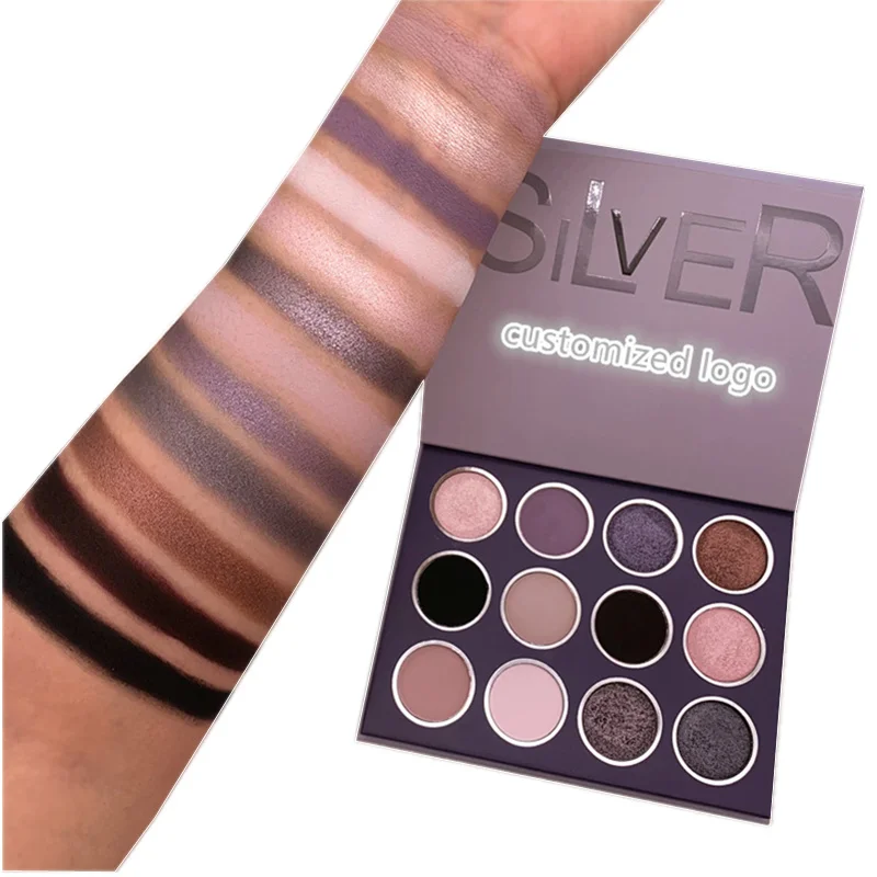 Make your own brand with low MOQ 12 color eyeshadow luxury eyeshadow palette