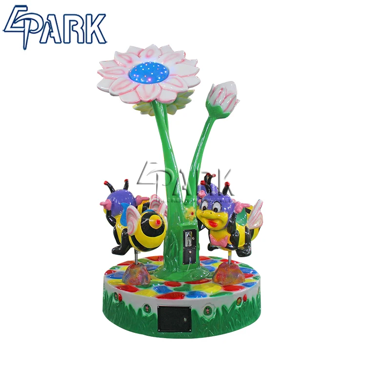 Epark Bee Carousel New Amusement Outdoor Kiddie Ride Mini Carousel Ride Sale Store Front Coin Operated Rides For Kids