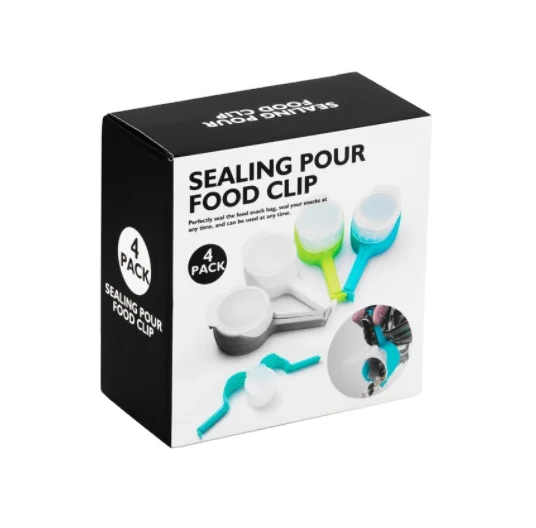 
4pcs Kitchen Household Tool Closure Keeping Sealer Clamp Plastic Bread Snack Sealing Clip Seal Pour Food Storage Bags Clips 