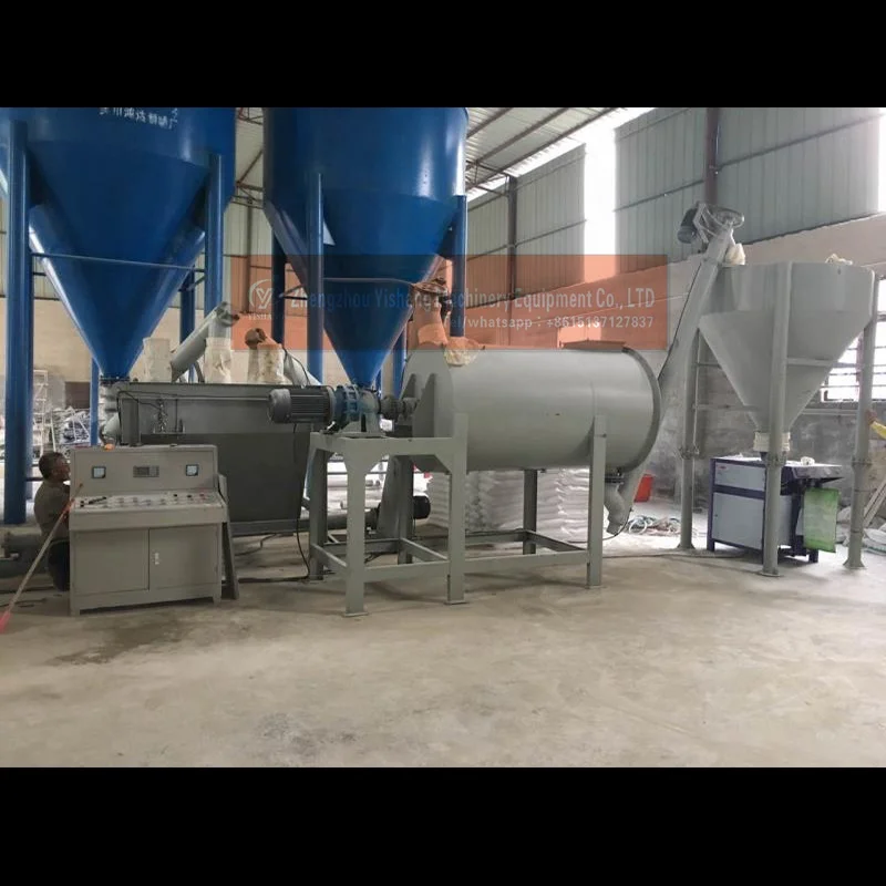 Bonding  mortar wall putty mixing equipment with automatic bag filling machine tile adhesive dry mortar mixing machine