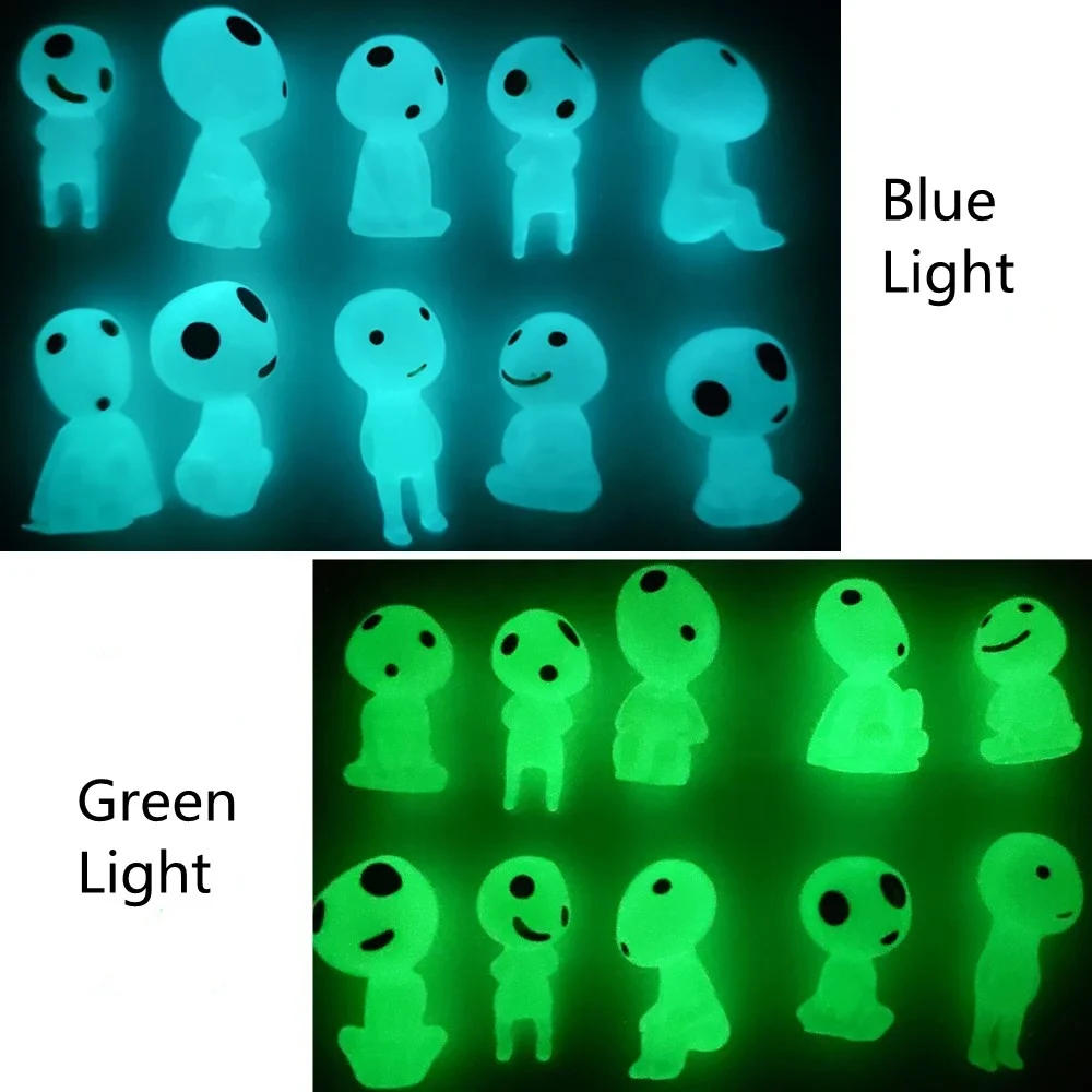 10 Pcs Different Fairy Garden Accessories Glow in Dark Tree Elves Garden Decor Miniature Luminous Ghost kit for Micro Landscape