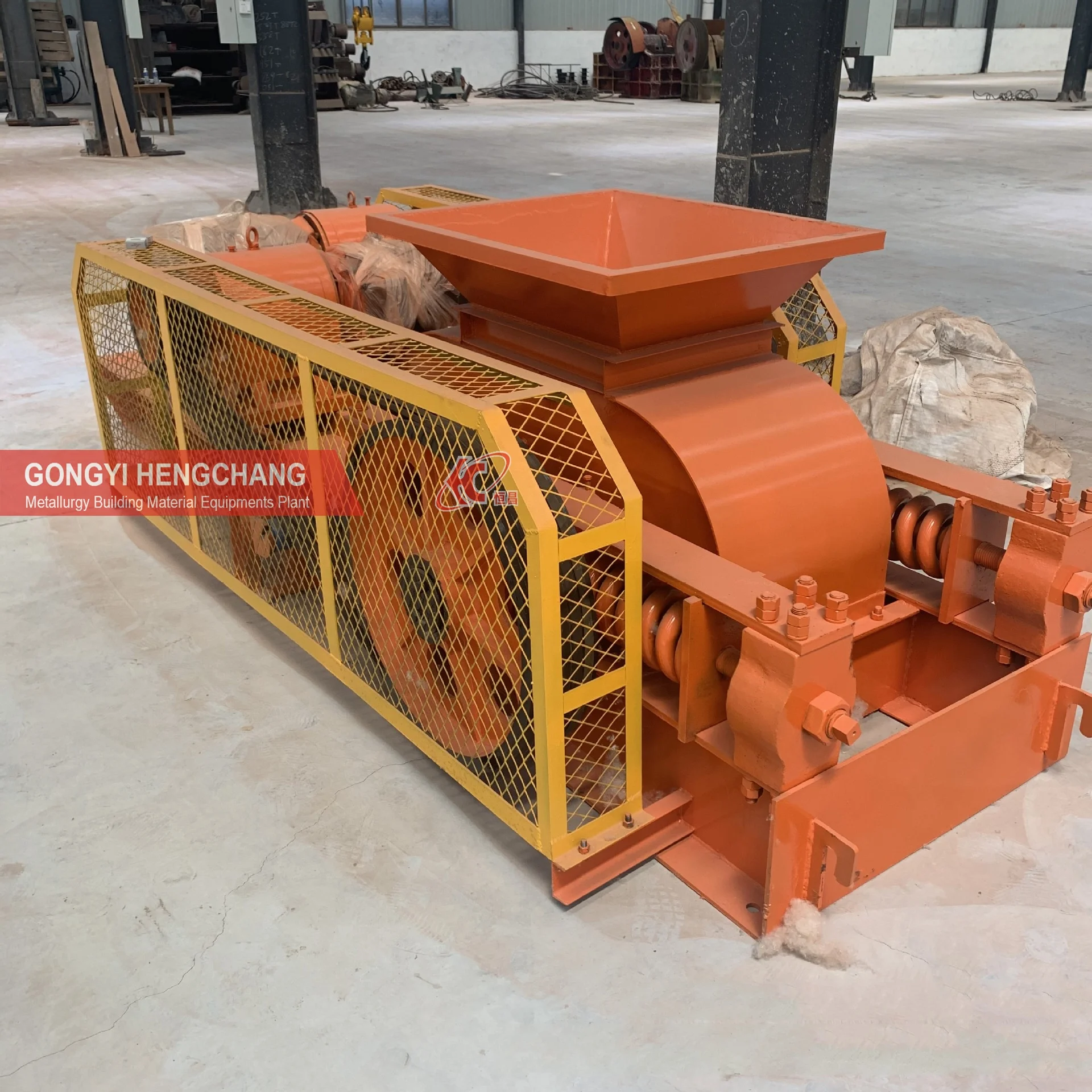 high efficiency gypsum clay coal cement mineral 2 double roller crusher machine price
