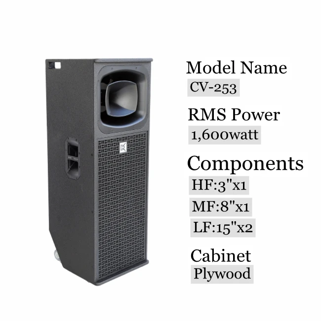 professional sound long throw type speaker PA dj speakers 3 way loudspeaker